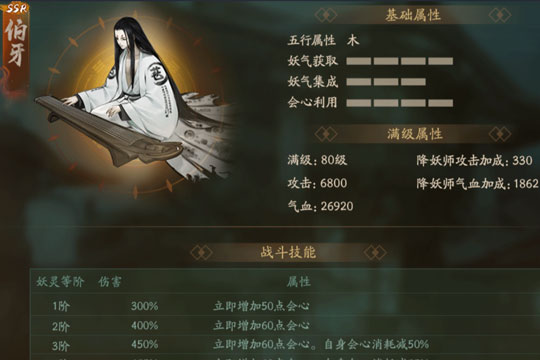 神都夜行录伯牙怎么样 伯牙技能突破材料和属性数据一览 神都夜行录伯牙怎么样 伯牙技能突破材料和属性数据一览