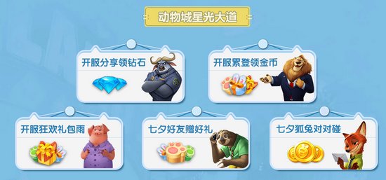 疯狂动物城手游动物城星光大道有哪些活动