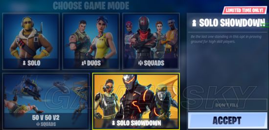 堡垒之夜Solo Showdown活动及奖励说明介绍！