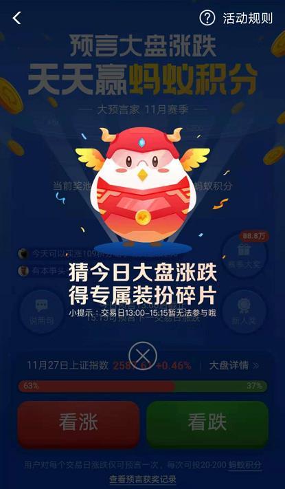 支付宝股市战神套装怎么获得?