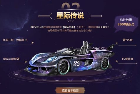 QQ飞车手游A车星际传说几点可以领