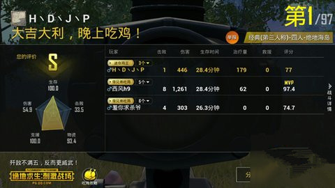 绝地求生刺激战场四人组队模式中的小细节