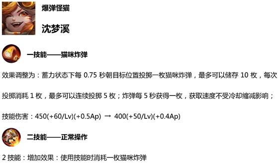 王者荣耀S15沈梦溪取消蓝条？可连续投掷5枚炸弹